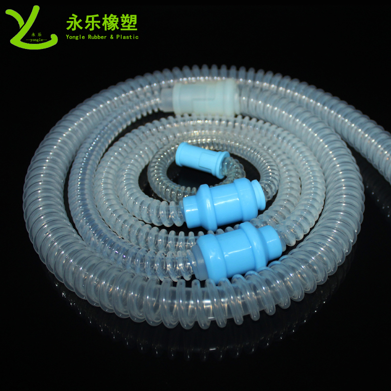 呼吸機(jī)硅膠波紋管，透明硅膠波紋管，擠出波紋硅膠管