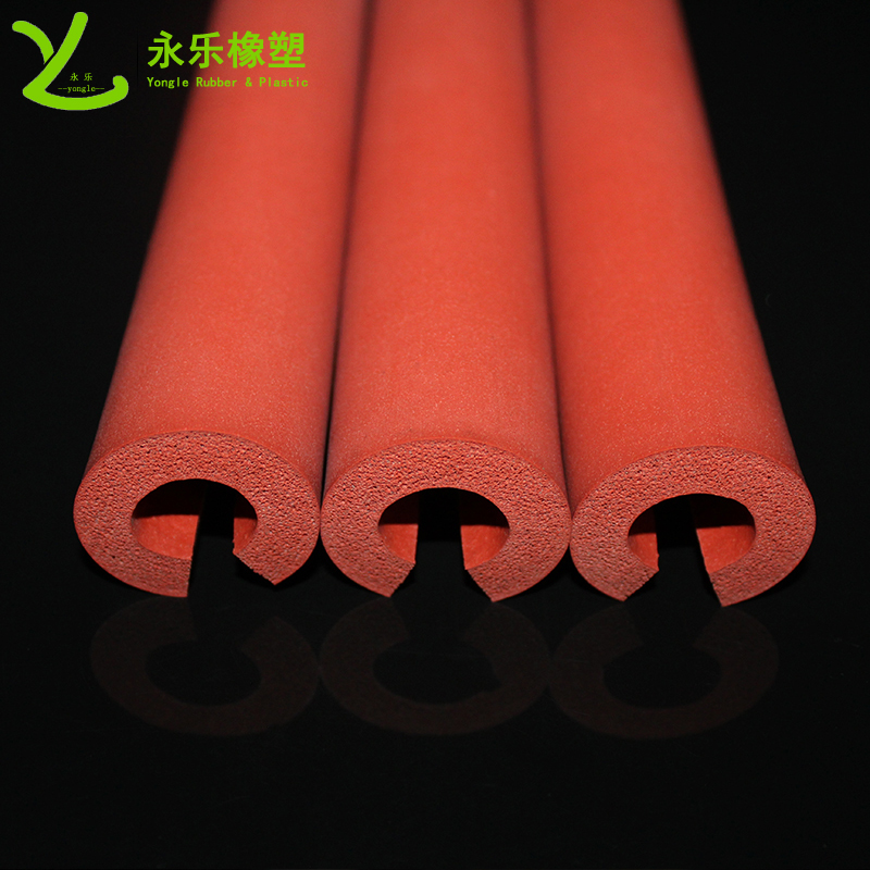 河西開口發(fā)泡硅膠管，耐高溫發(fā)泡硅膠管，保溫發(fā)泡硅膠管，隔熱發(fā)泡硅膠管