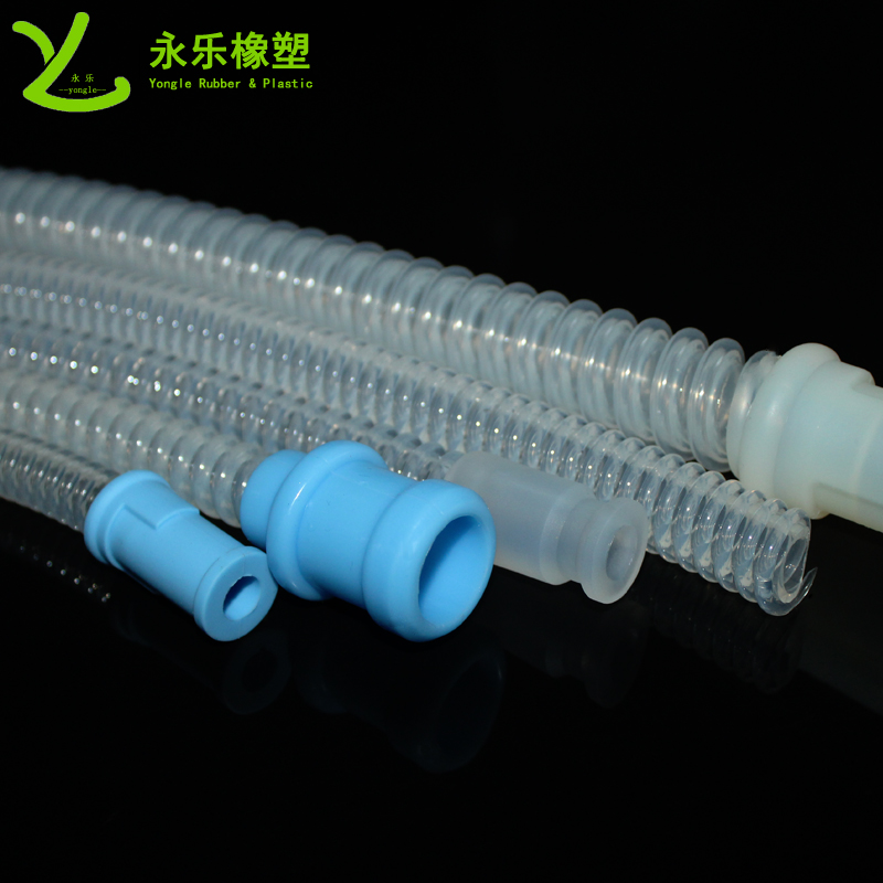呼吸機(jī)硅膠波紋管，透明硅膠波紋管，擠出波紋硅膠管