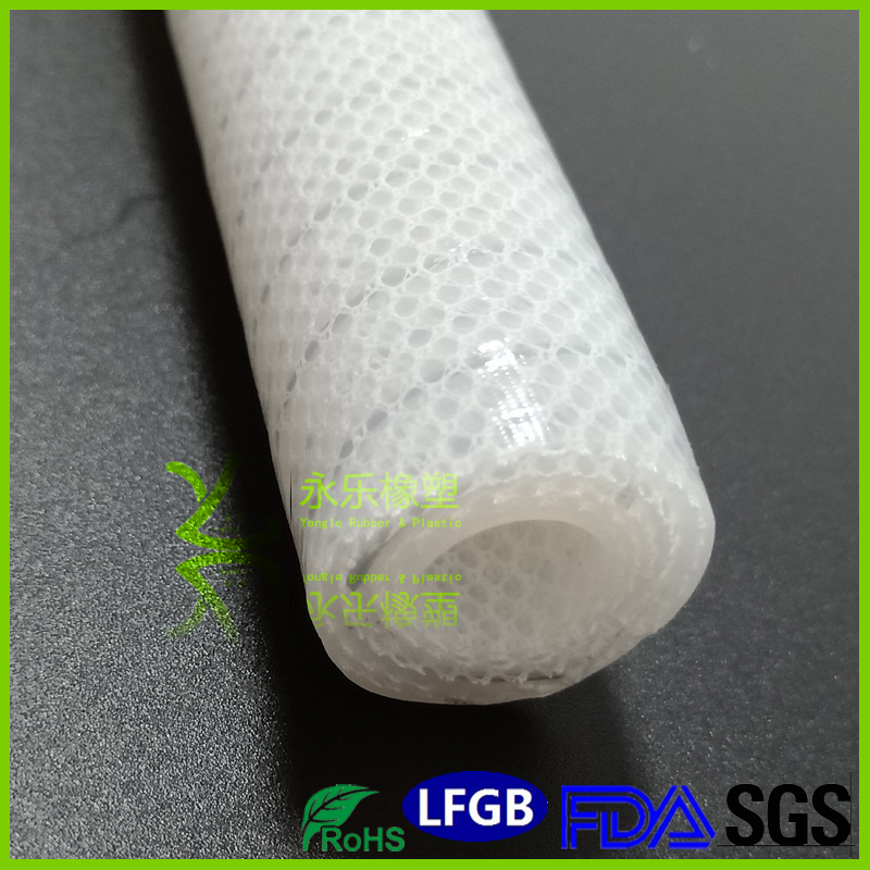 河西網(wǎng)狀夾線夾布編織硅膠管 制藥編織硅膠管 大口徑編織硅膠管